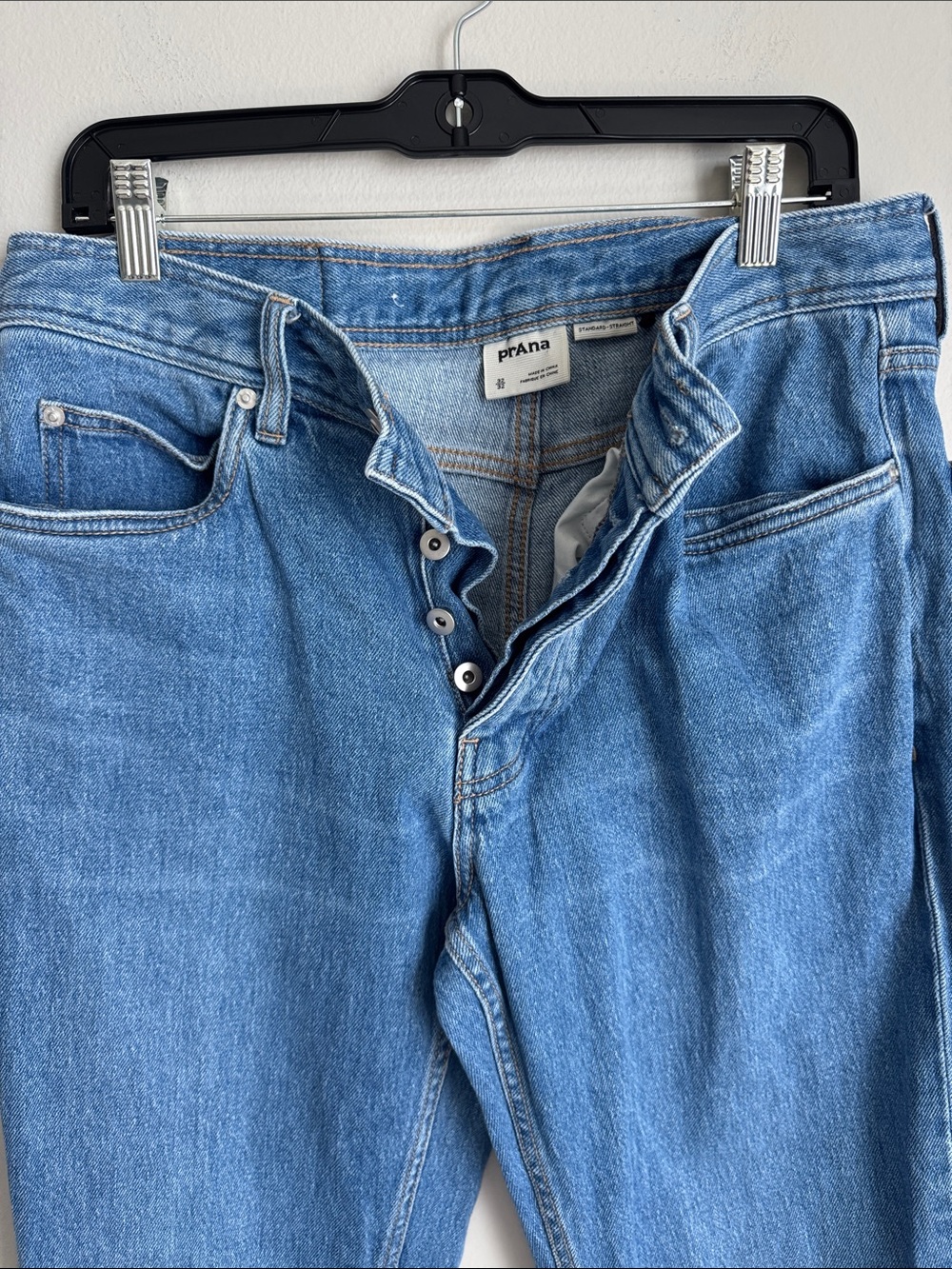prAna Carlsbad 760 Standard Straight Organic Cotton Button Fly Jeans Men’s 32x32 - Picture 11 of 12